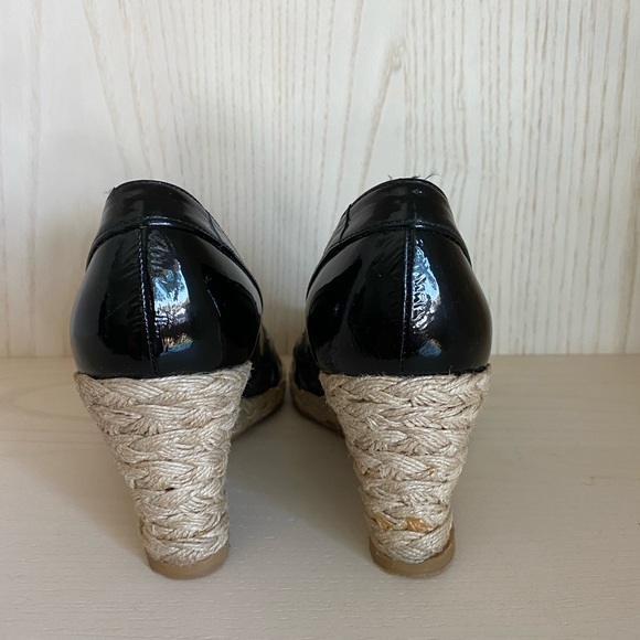 Stewart Weitzman Espadrille Black Patent Sandal - Picture 4 of 7